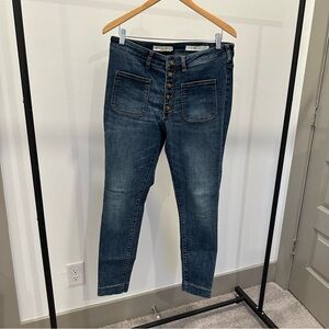 Pilcro Washed Blue Straight Leg Jeans